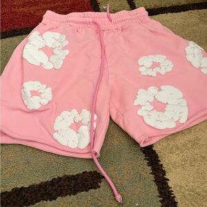 Men's Pink Floral Athletic Shorts